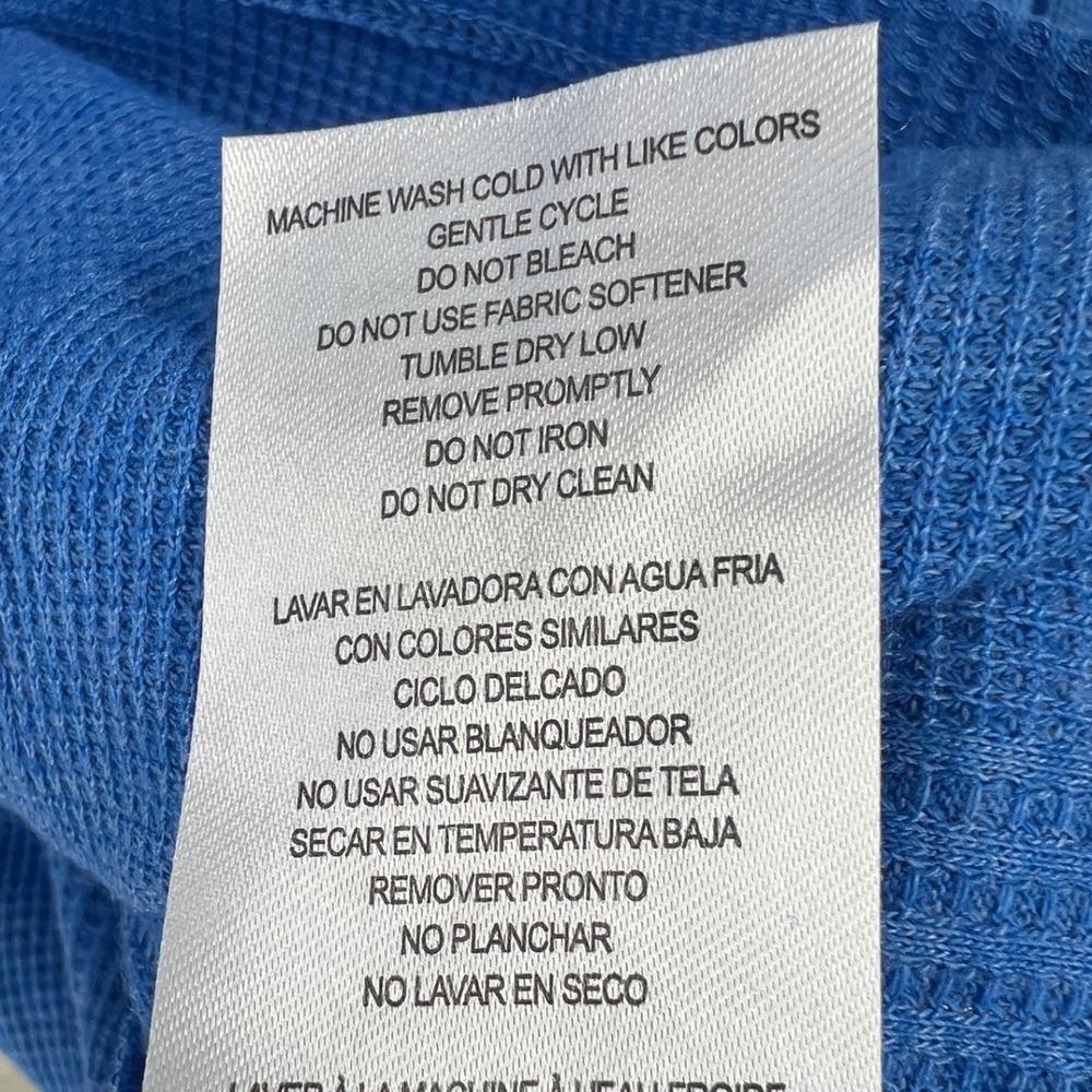 Free2B Waffle Knit Cowl Neck Drawstring Pullover Size XXL Blue Athleisure Cozy - Picture 7 of 7
